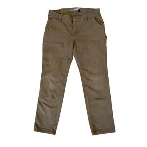 Carhartt Womens 12 Short Green Rugged Flex Relaxed Fit Double-Front Work Pants